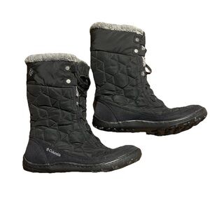 Columbia Womens Boots Minx Mid II Omni-Heat Waterproof Winter Snow Black Sz 8